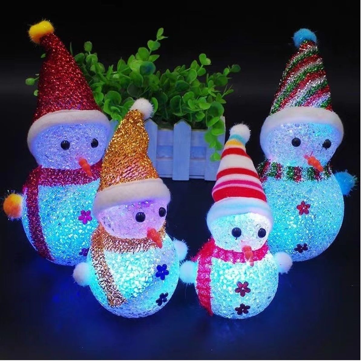 GENERICO - Luces de navidad muñeco de Nieve LED adornos navideños