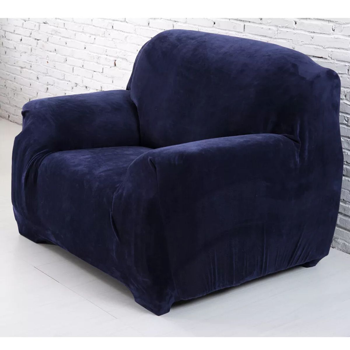 GENERICO - Funda Para Muebles De 1 asiento - Azul Terciopelo