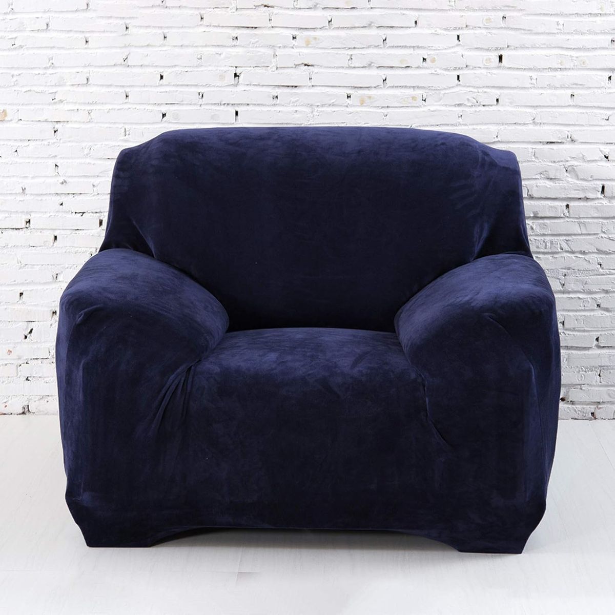 GENERICO - Funda Para Muebles De 1 asiento - Azul Terciopelo