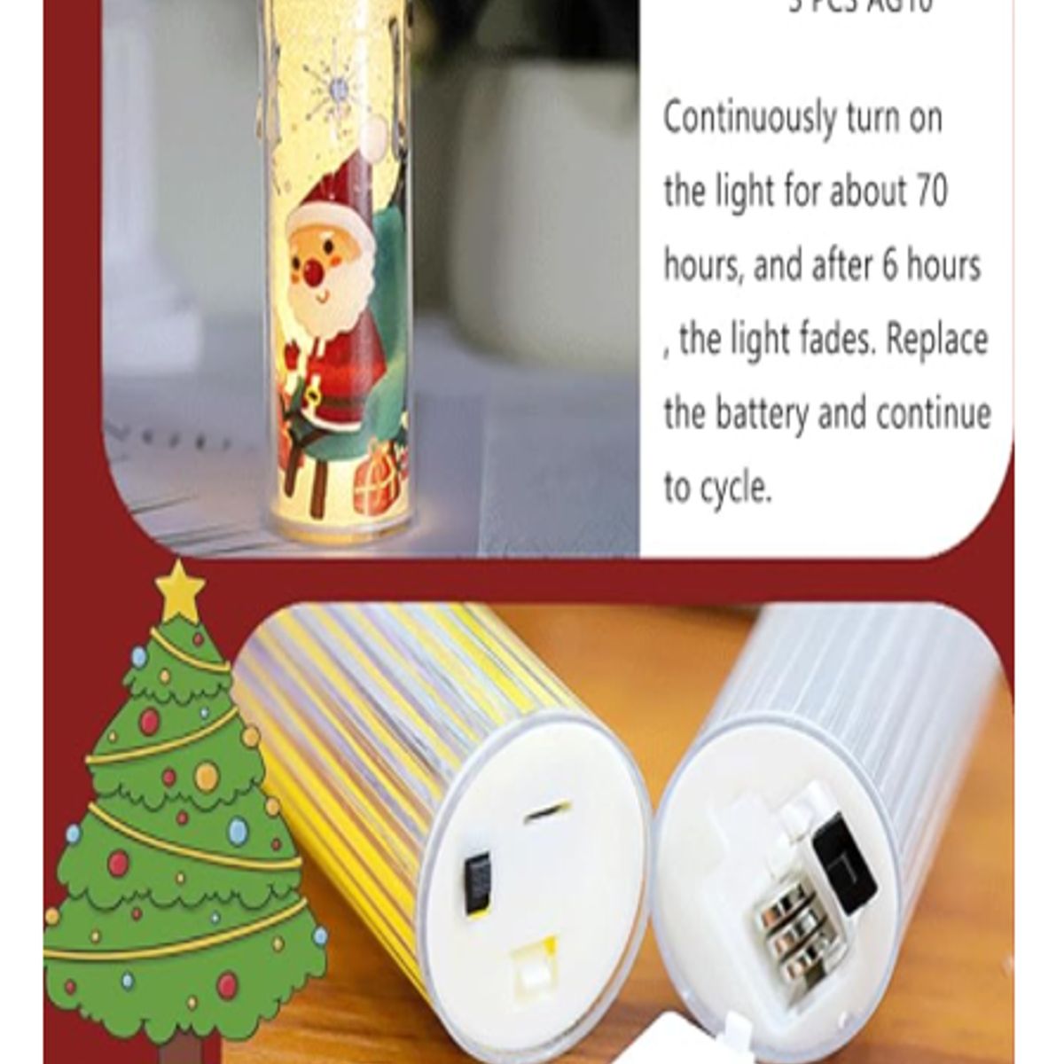 GENERICO - Luces vela LED de Navidad blanca - X2 UNIDADES