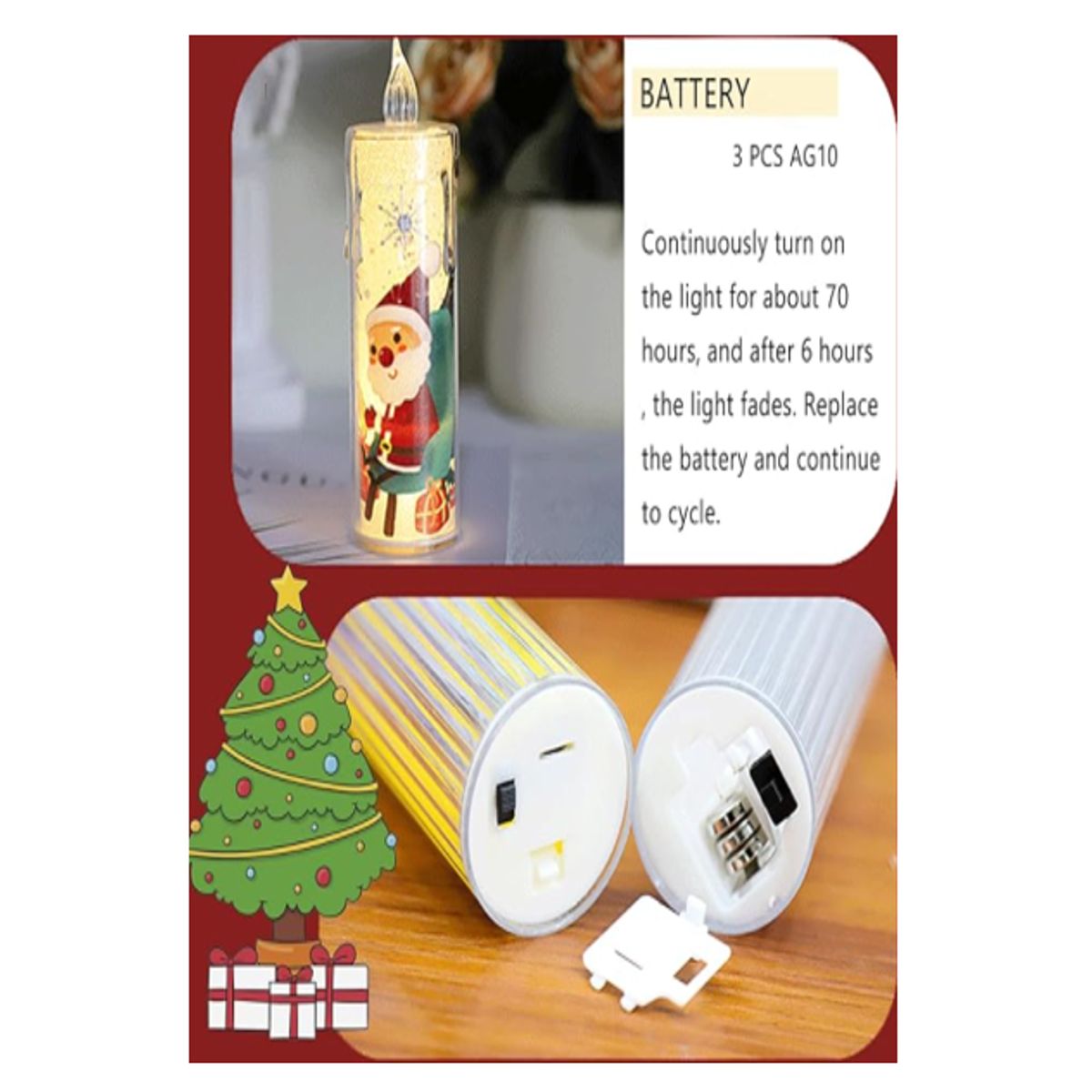 GENERICO - Luces vela LED de Navidad blanca - X12 UNIDADES