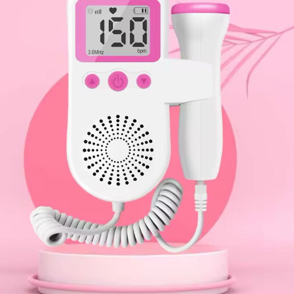 GENERICO - DOPPLER FETAL MEDIDOR DE RITMO CARDIACO COLOR ROSA