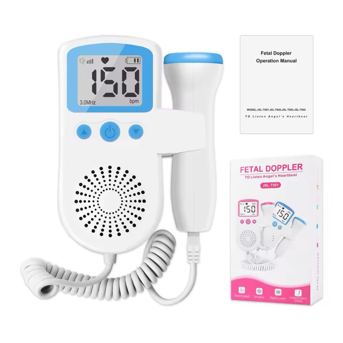GENERICO - DOPPLER FETAL MEDIDOR DE RITMO CARDIACO COLOR AZUL