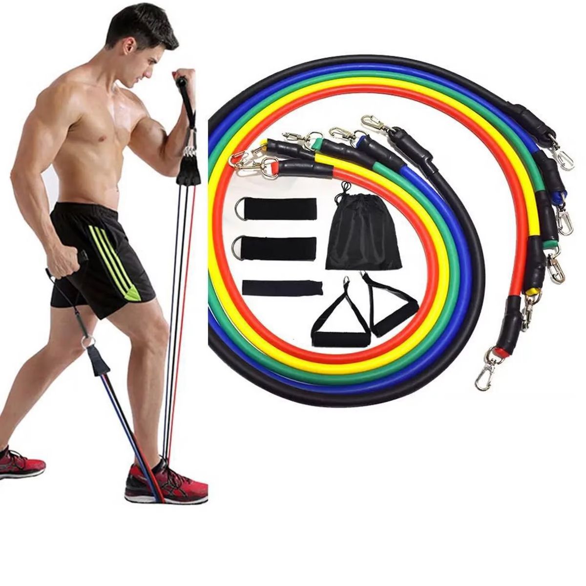 OEM - Set De Ligas De Resistencia Tubular- Crossfit 11 Piezas