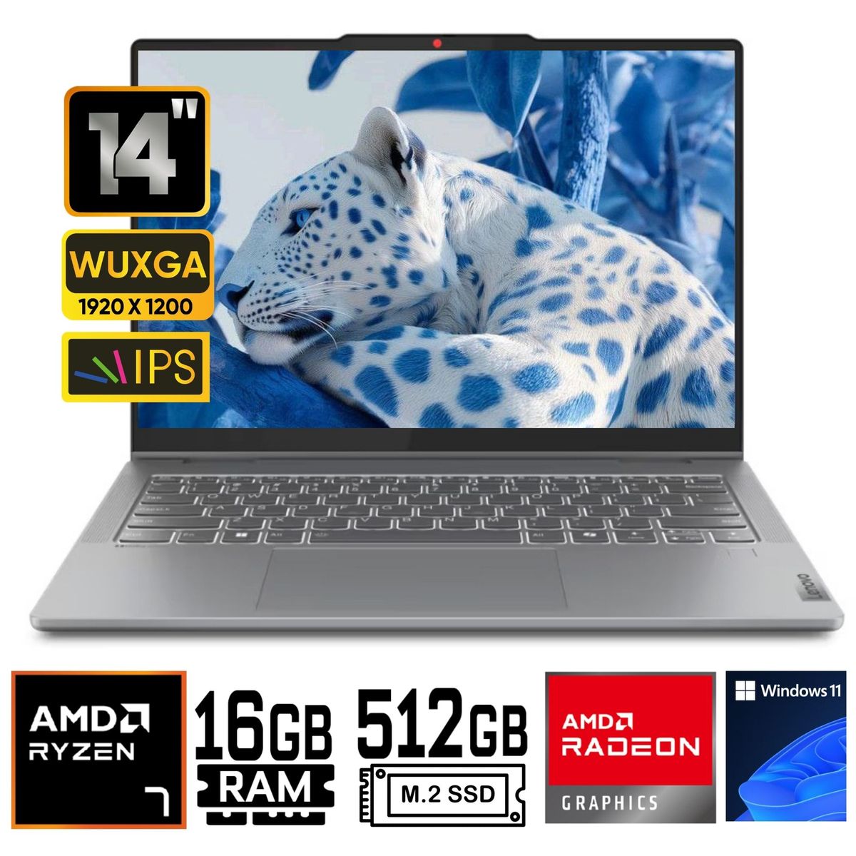 LENOVO - Laptop Lenovo  IdeaPad 5 2-in-1 14AHP9 14" WUXGA, AMD Ryzen 7 - 8845HS, Ram 16GB, 512 SSD WIN 11