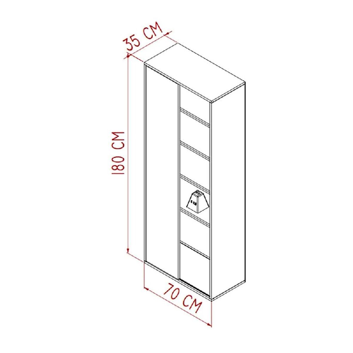 NACION MUEBLES - Armario Nacion Muebles Hong Color Blanco