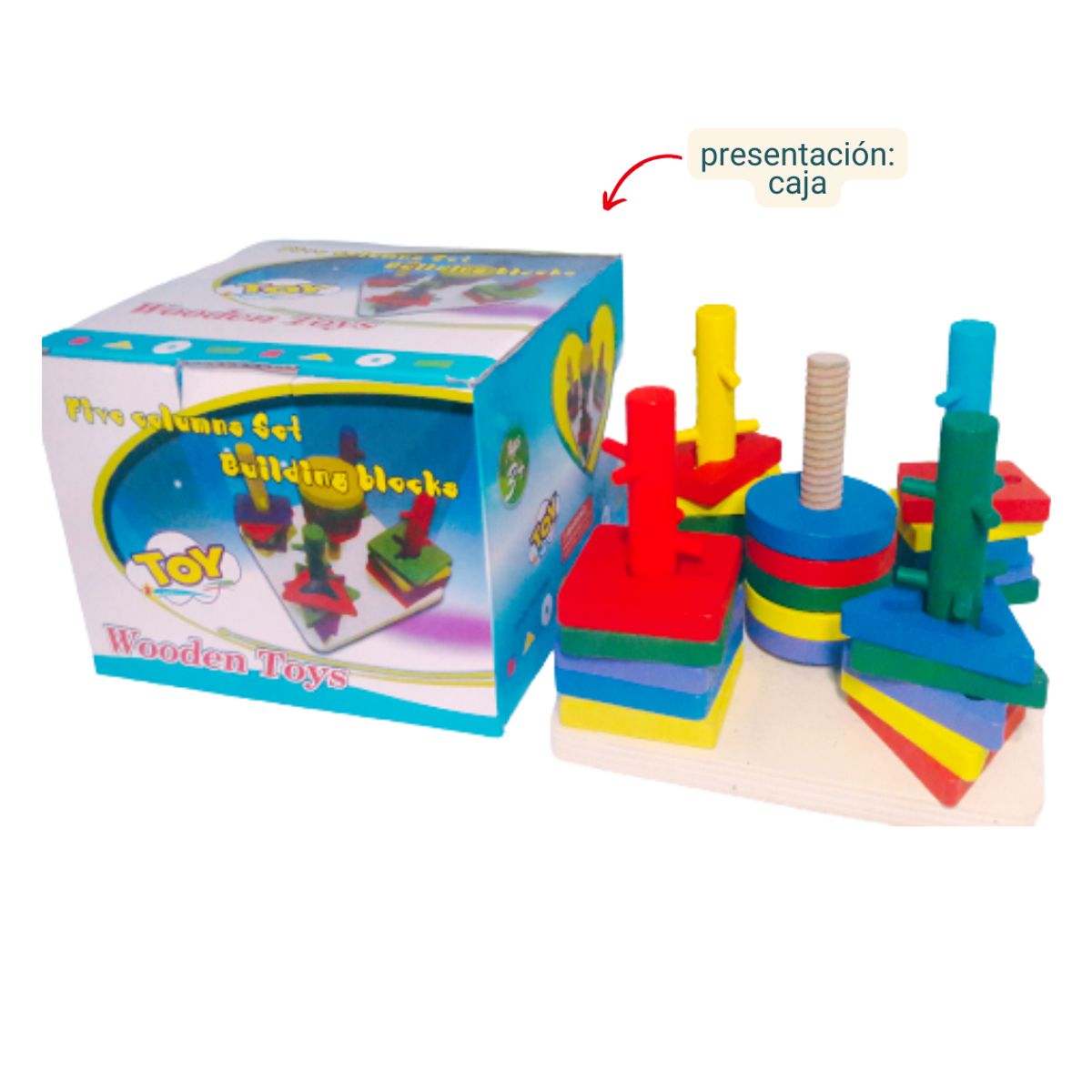 GENERICO - Plantado con Obstaculos x 5 de madera multicolor