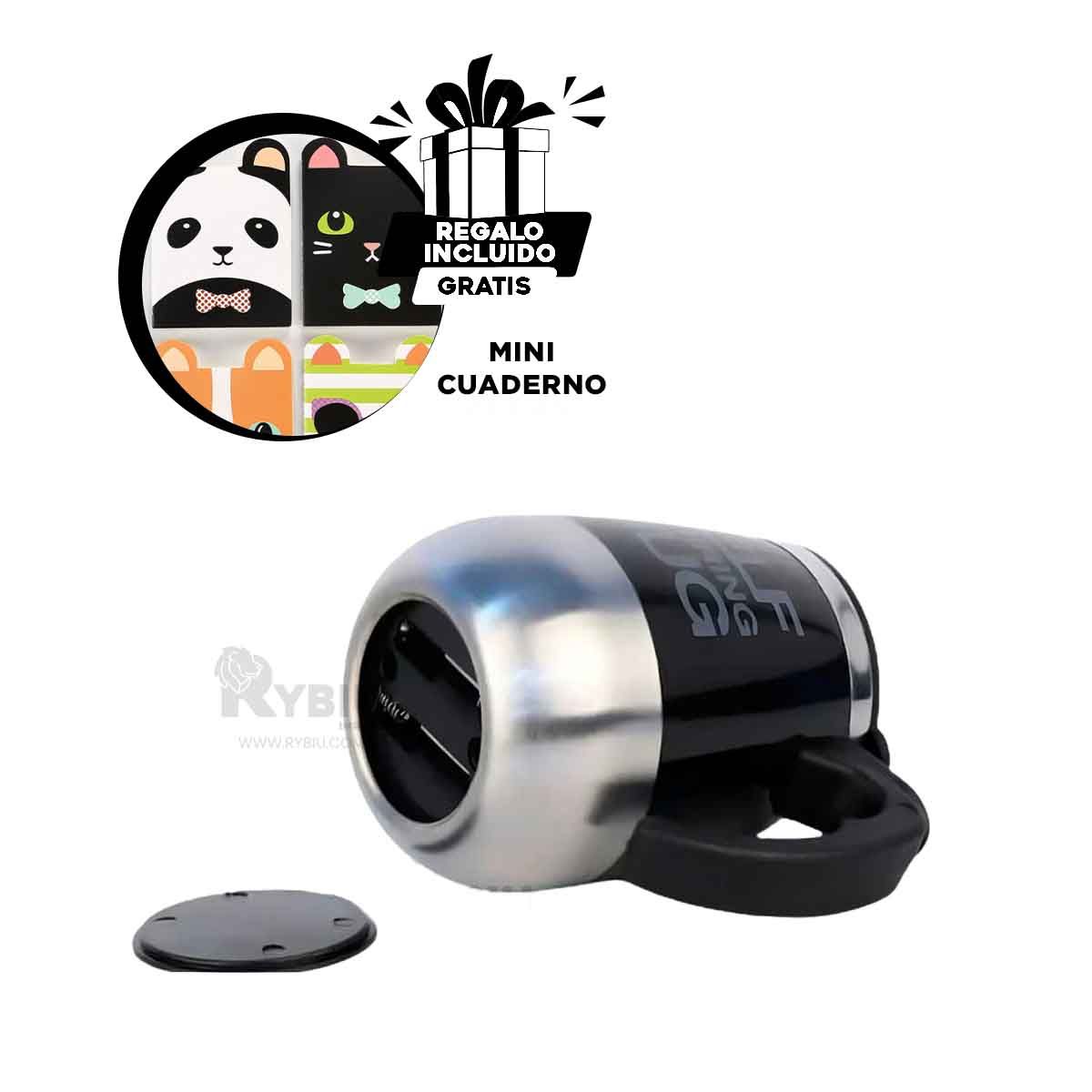 RYBIU IMPORT - Recipiente para bebidas Negro Y+Regalo Ligas para Peinar