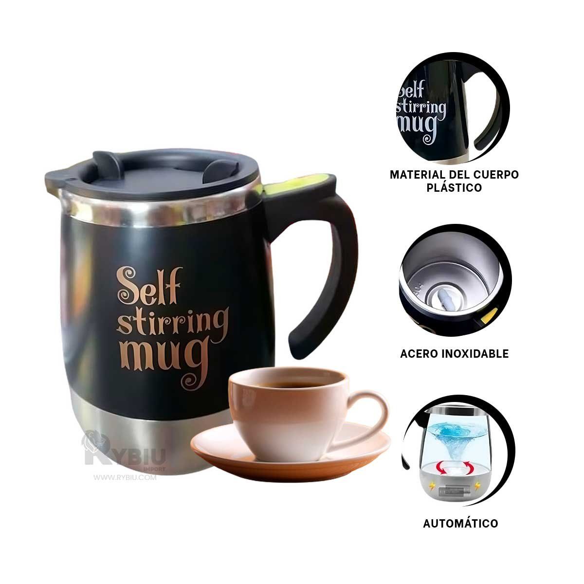 RYBIU IMPORT - Taza Electronica para Batir de Color Negro Y+Regalo Agendita