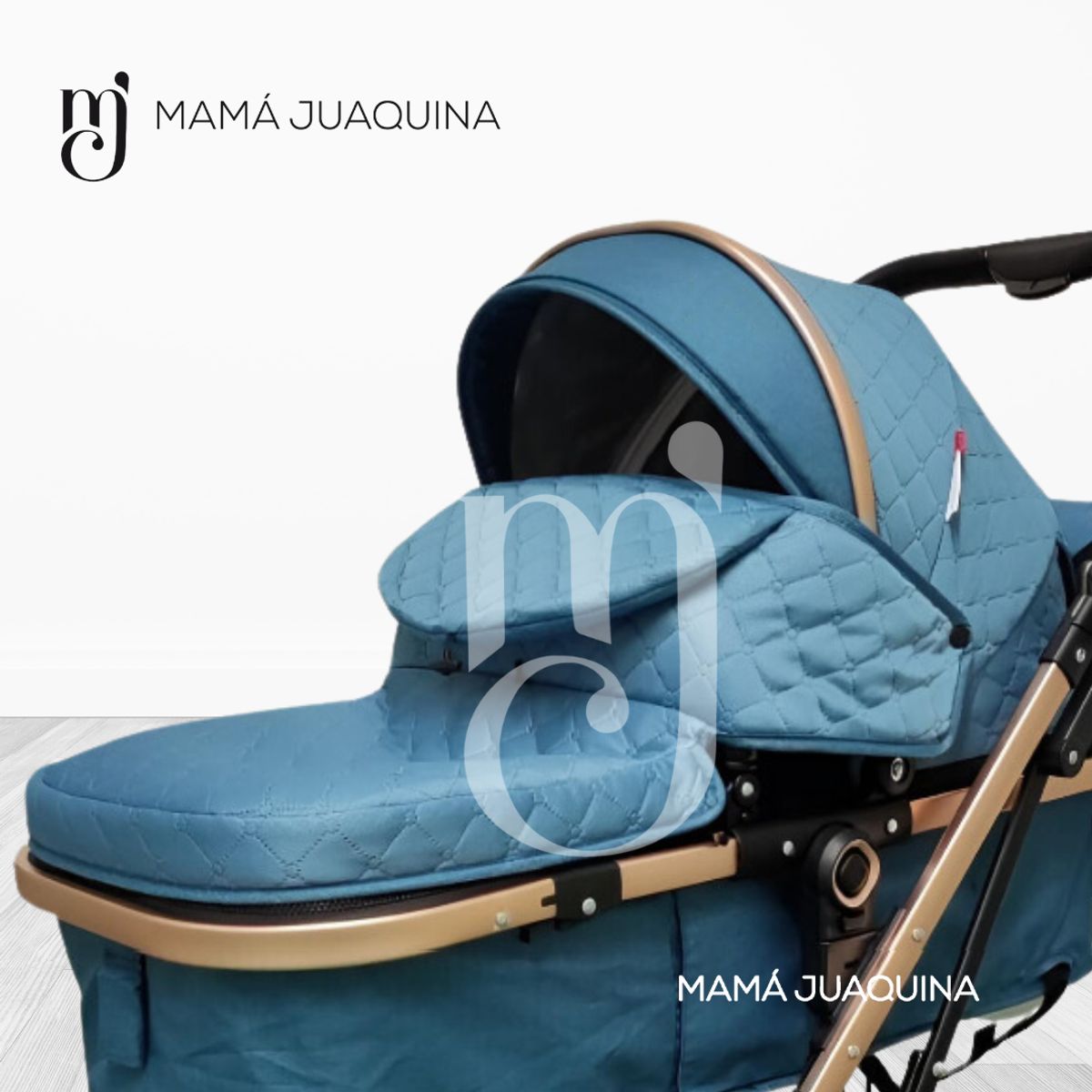 BABY - Coche Moisés «BARBARA» con Bolsa Pañalera Light Blue