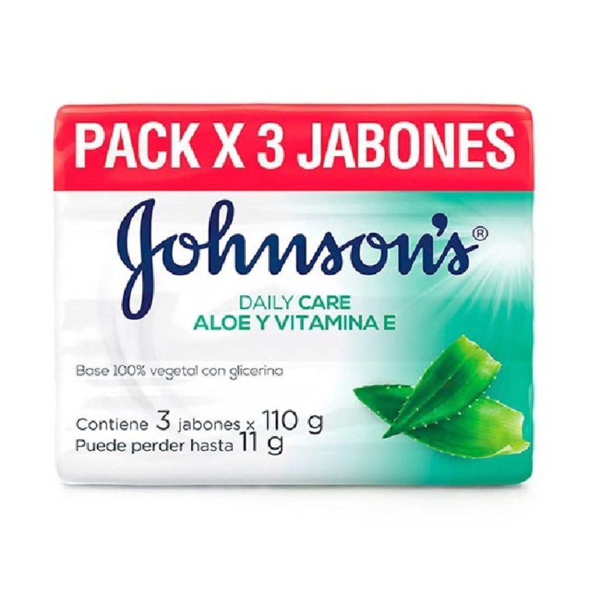 JOHNSON AND JOHNSON - Jabón Adultos Aloe Johnson Tripack 110gr