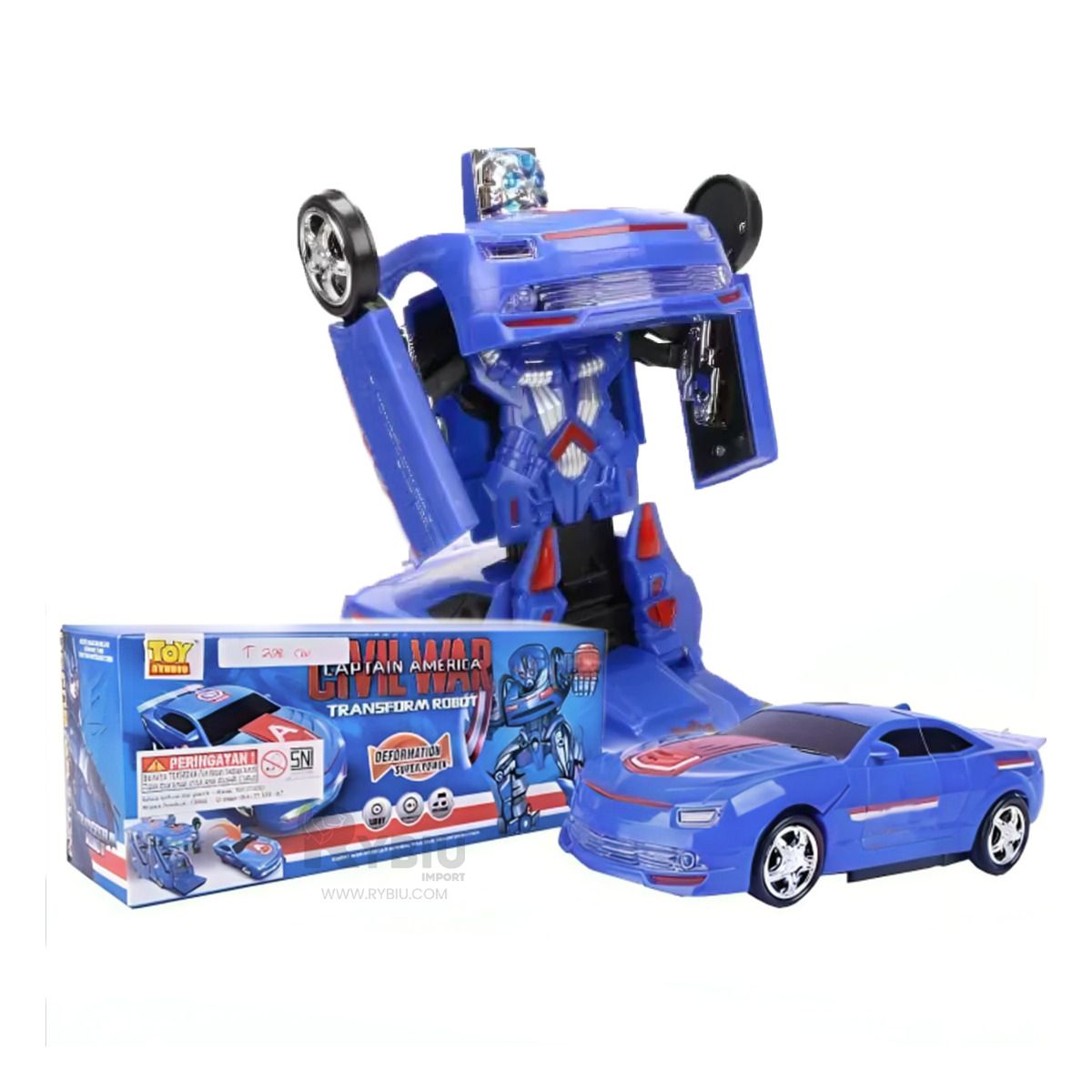 RYBIU IMPORT - Coche Educativo para Niños de Robot Azul Y+Regalo Stickers