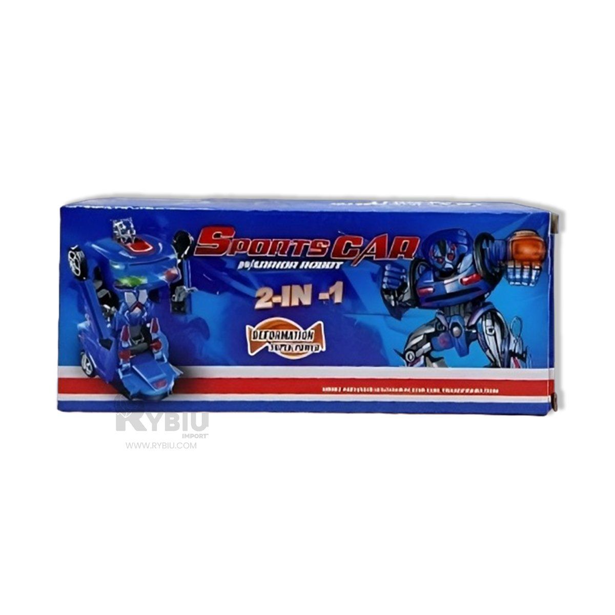 RYBIU IMPORT - Automovil Moderno de Diseño Robot en Azul Y+Regalo Stickers