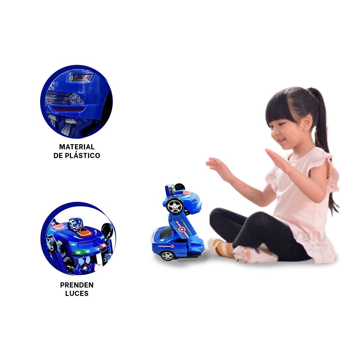 RYBIU IMPORT - Vehiculo Apto para Niños en Azul Y+Ligas de Regalo