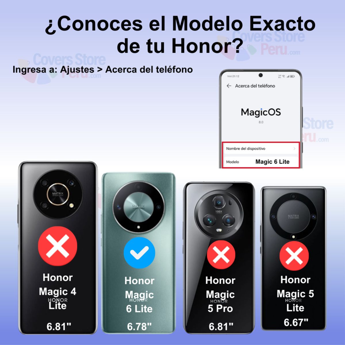 GENERICO - Funda para Honor Magic 6 Lite Soft Feeling Antishock Azul Resistente