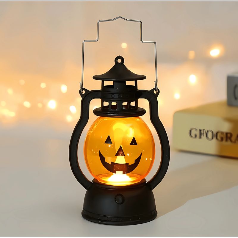 GENERICO - Farol de Calabaza Halloween LED Parpadeante - Linterna Portátil x 1