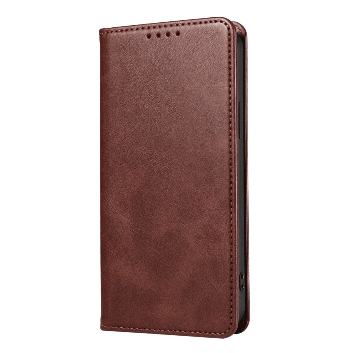 GENERICO - Funda Case para Xiaomi Redmi 13 Pro 4G Flip Cover Marrón Antishock