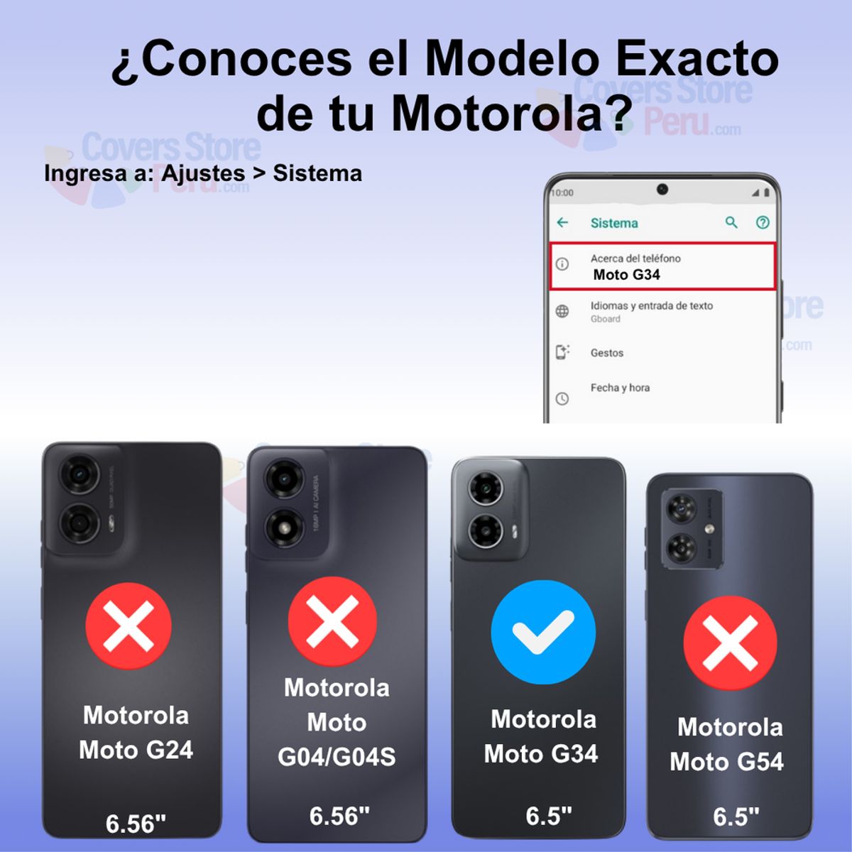 GENERICO - Funda Case para Motorola Moto G34 5G Flip Cover Azul Antishock