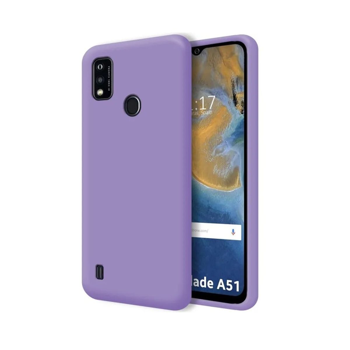 GENERICO - Funda para ZTE Blade A54 Soft Feeling Antishock Lila Resistente