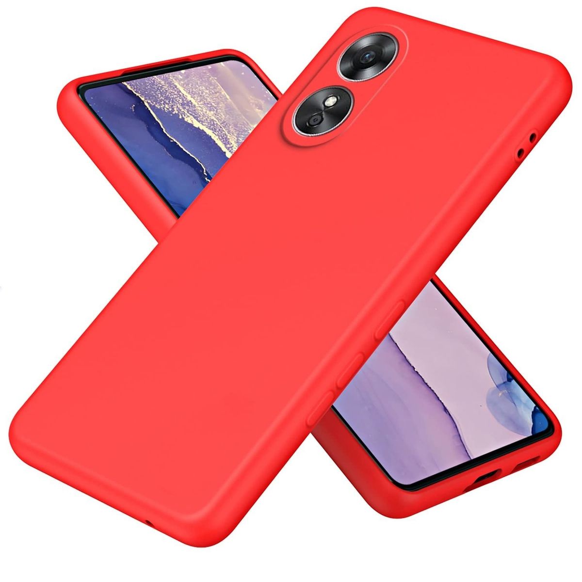 GENERICO - Funda para Oppo Reno 11 5G Soft Feeling Antishock Rojo Resistente