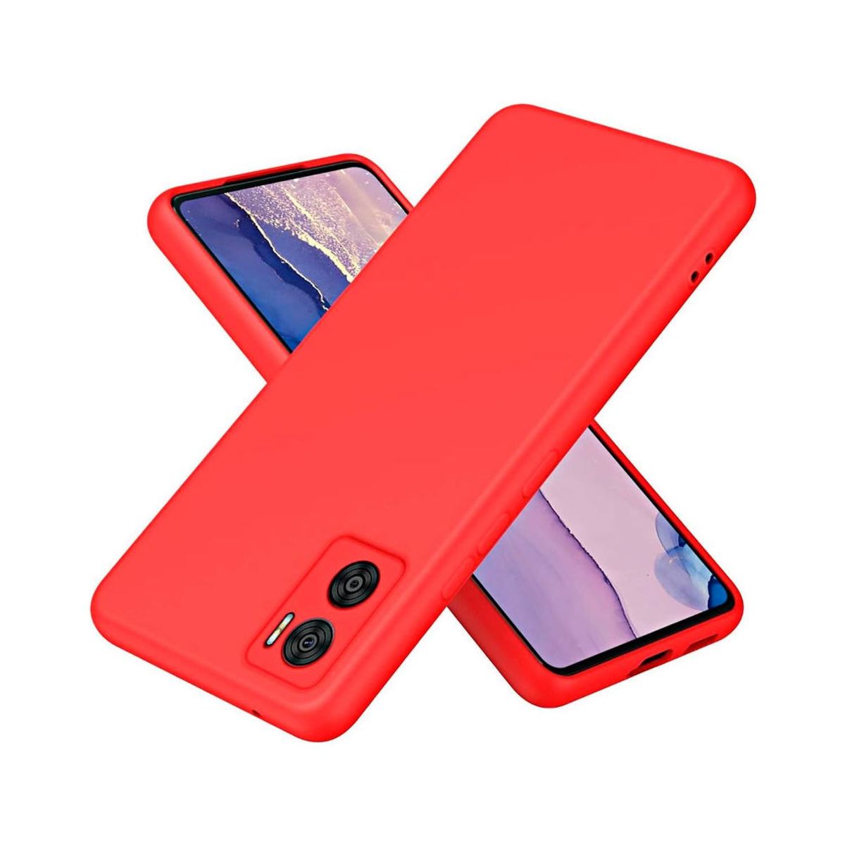 GENERICO - Funda para Motorola Moto G24 Power Soft Feeling Rojo Resistente
