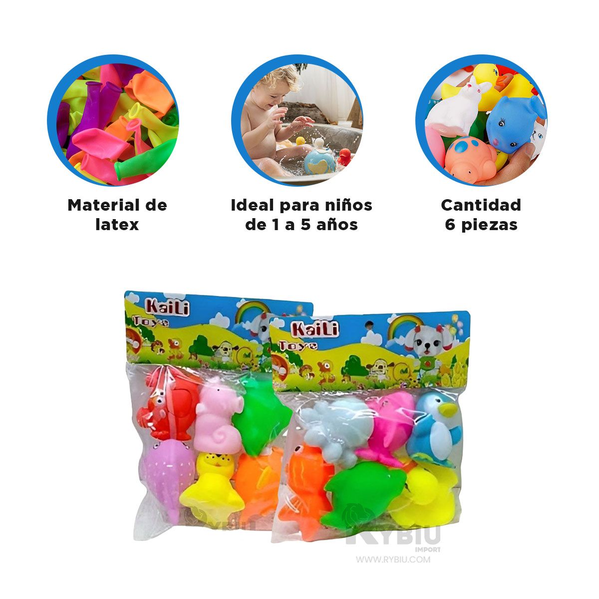 GENERICO - Figuras Chillonas de Animales Multicolor Y+Ligas de Regalo