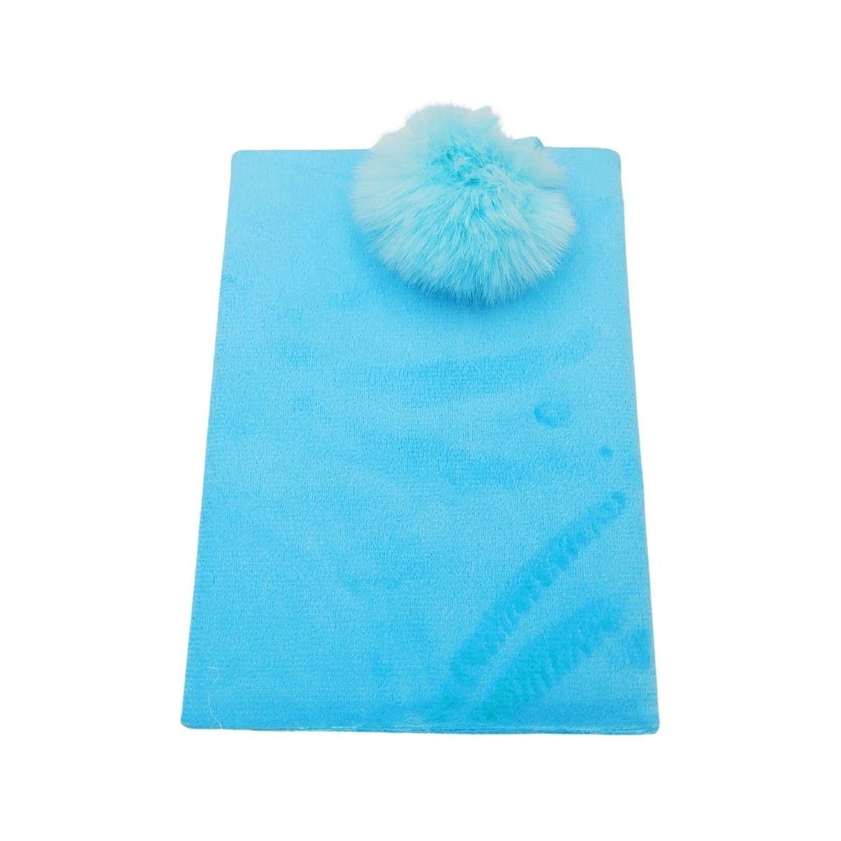 GENERICO - Libreta de Peluche Unicornio Celeste Rayado