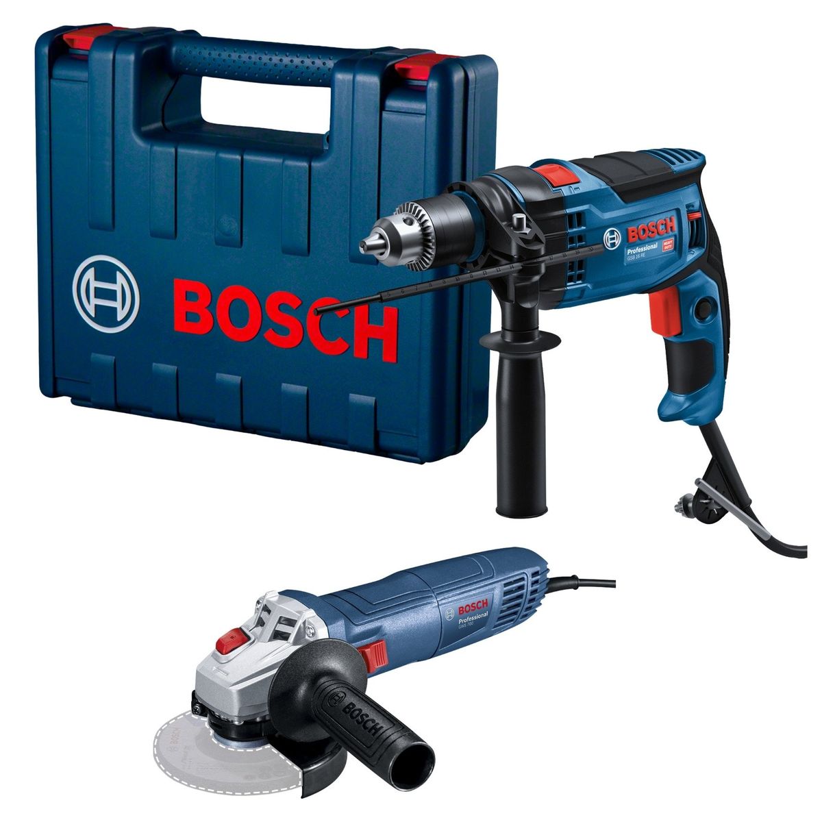 BOSCH - Combo taladro Percutor Eléctrico 1/ 2"  850W más Amoladora Esmeril 710W -Bosch