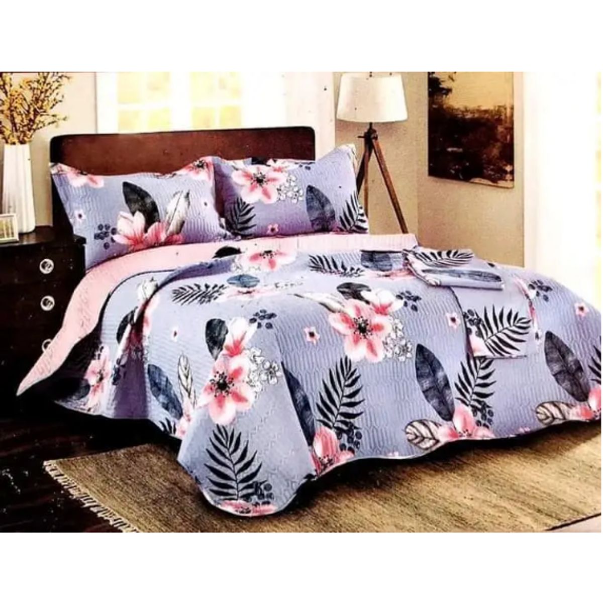 CUTE - CUBRECAMA MINGJIA 5 PIEZAS EN 2 PLAZAS