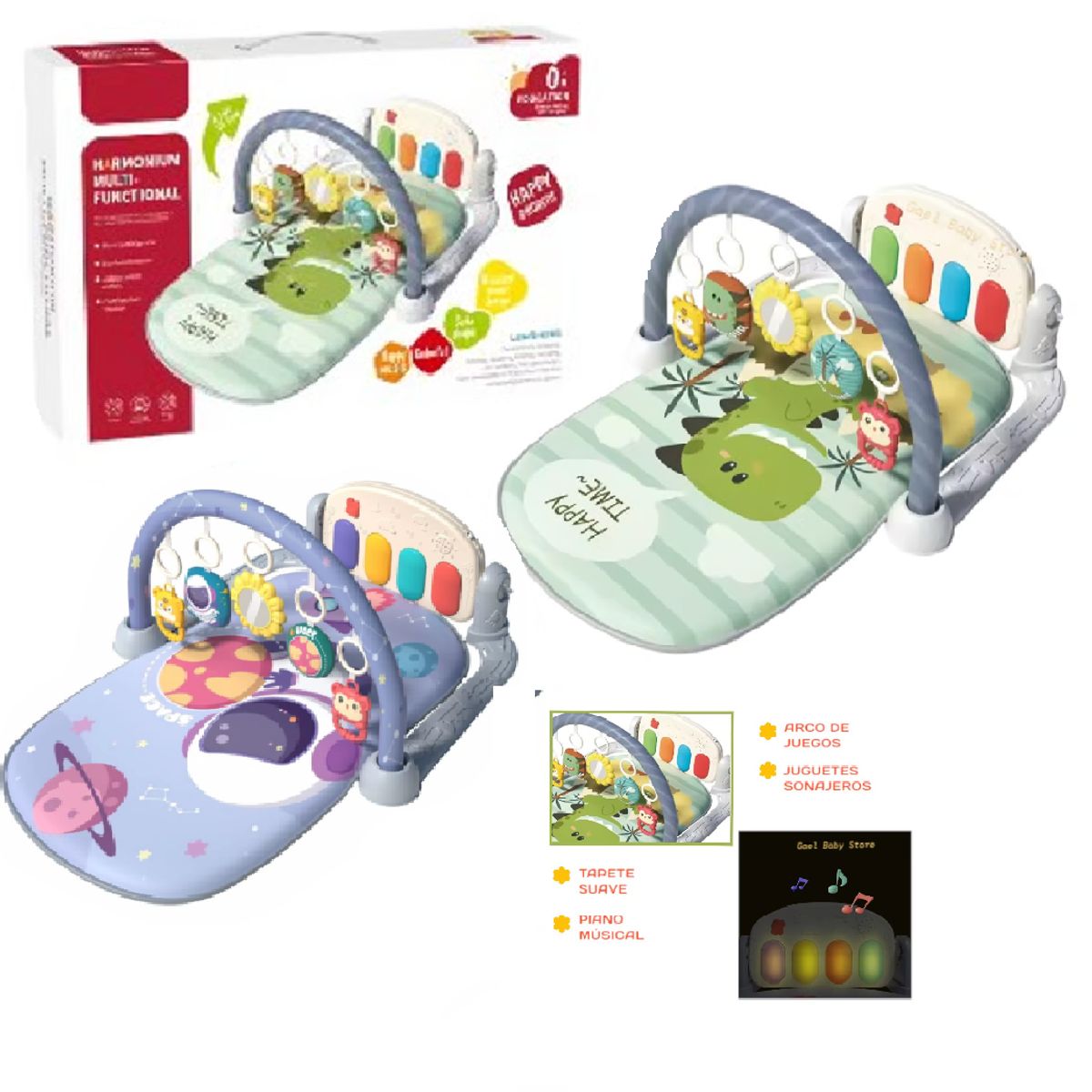 GENERICO - GIMNASIO CON PIANO MUSICAL 3 EN 1 PARA BEBÉ