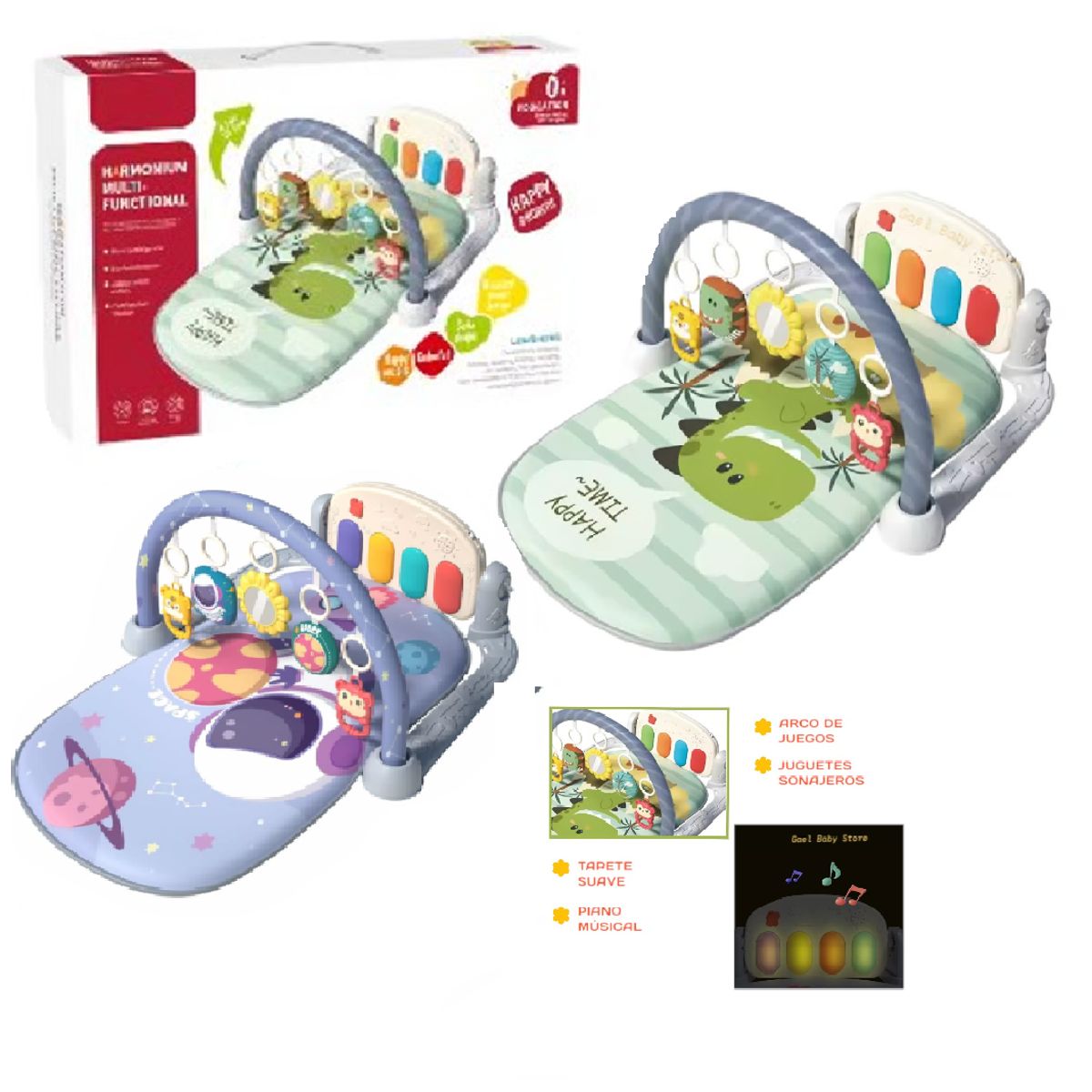 GENERICO - GIMNASIO CON PIANO MUSICAL 3 EN 1 PARA BEBÉ