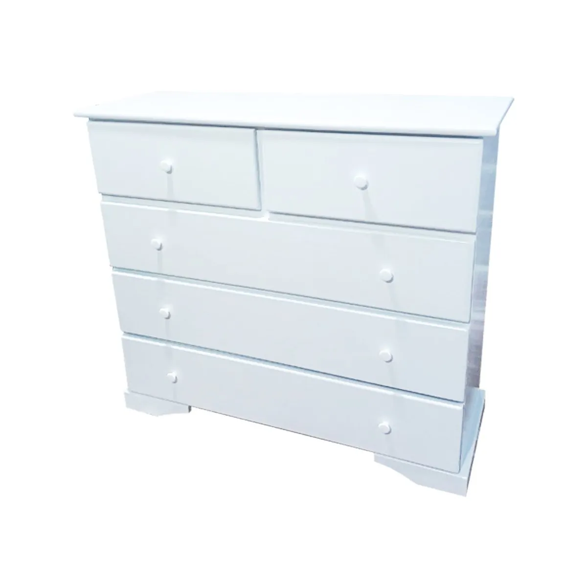 GENERICO - cómoda blanco 5 cajones 1.10 m