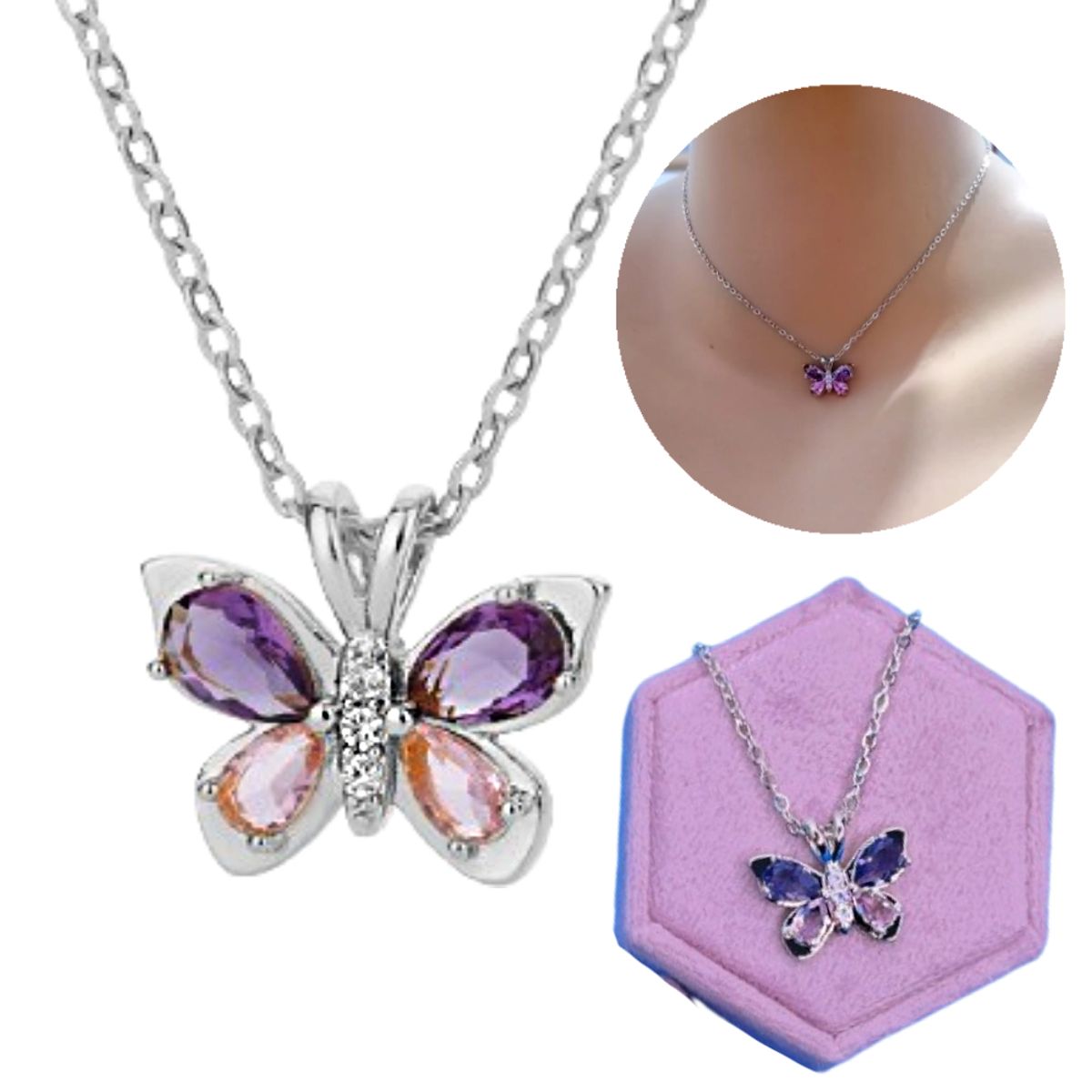 NO LOGO - Collar Para Dama Mariposa Regalo ideal para ese dia especial