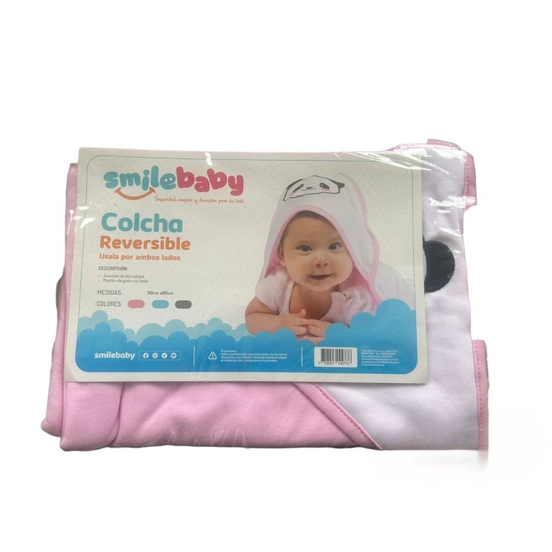 GENERICO - Colcha reversible para bebe SMILE BABY - ROSADO