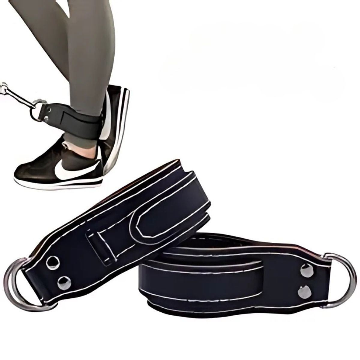 GENERICO - Tobilleras De Cuero Reforzado Para Polea