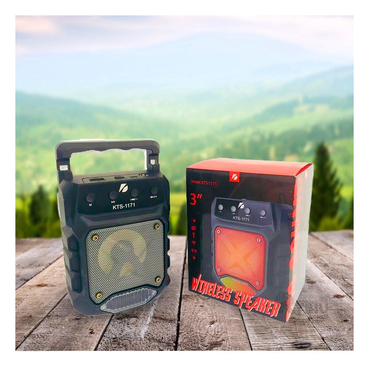 RYBIU IMPORT - Parlante Moderno Inalambrico Color Negro Y+Regalo Stickers.