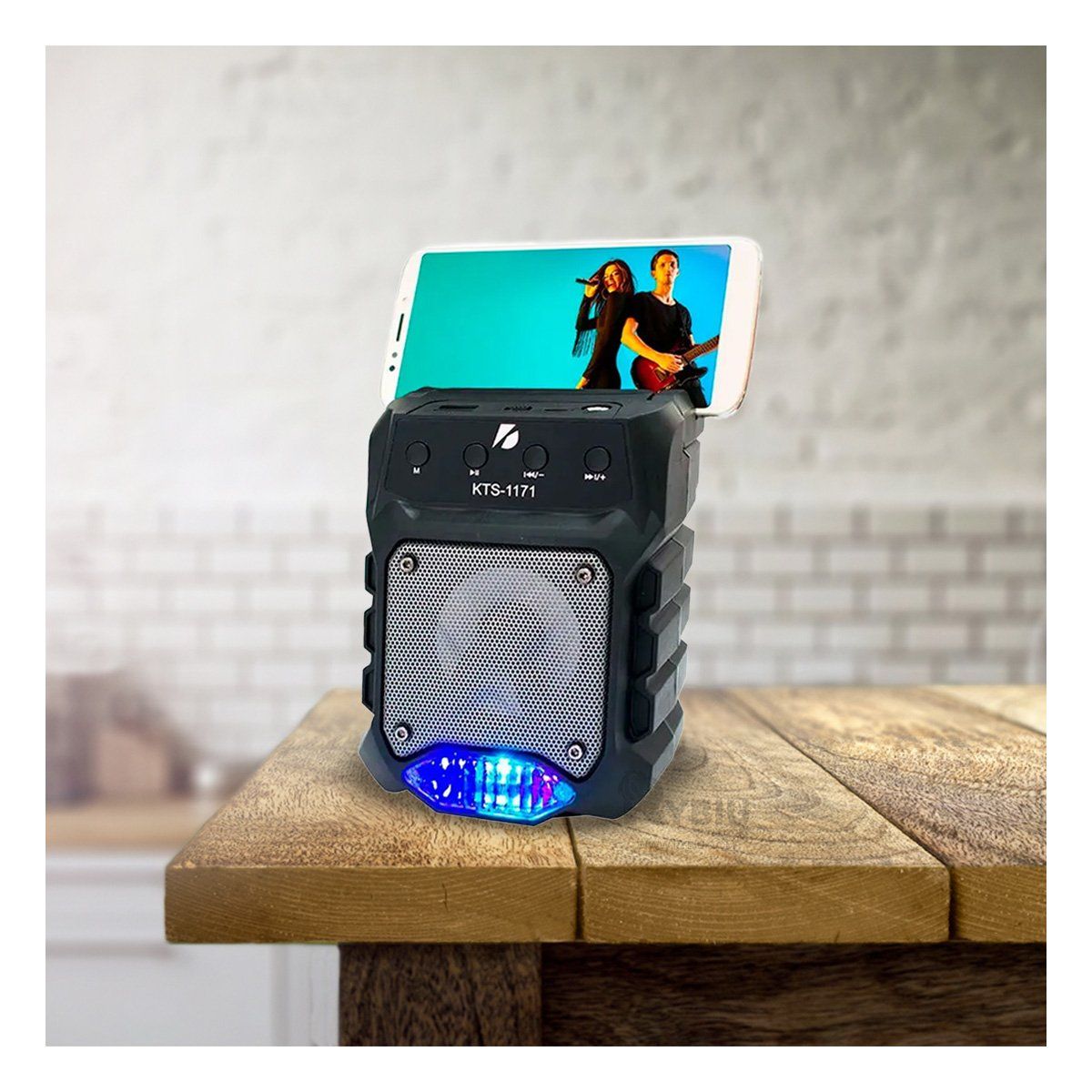 RYBIU IMPORT - Parlante Ligero de Musica en Color Negro Y+Papel de Regalo.