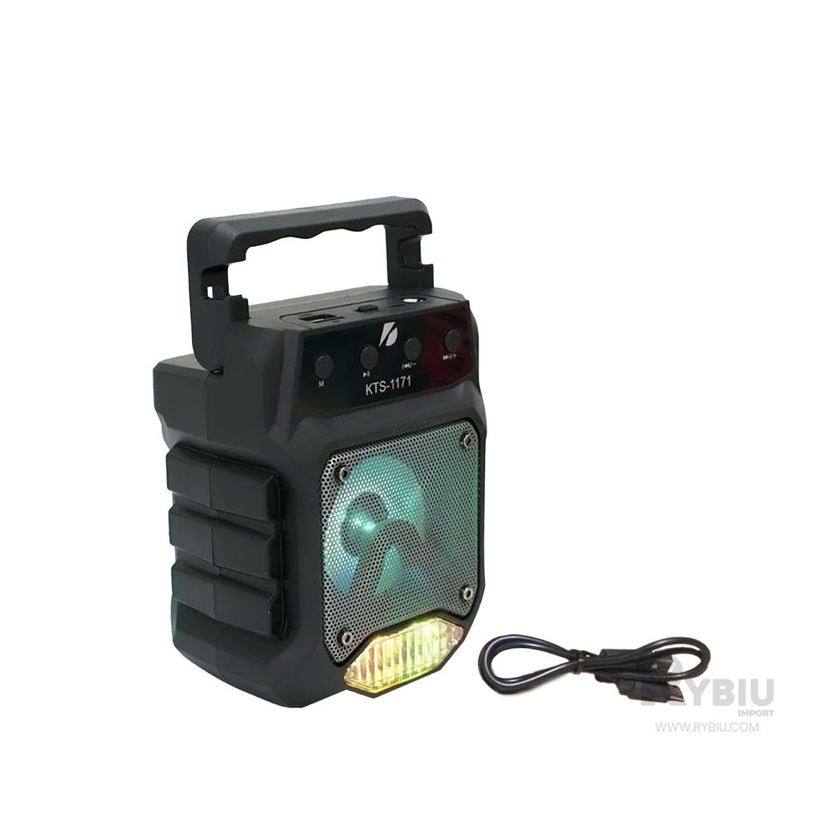 RYBIU IMPORT - Altavoz Facil de Transportar Color Negro Y+Gift Stickers.