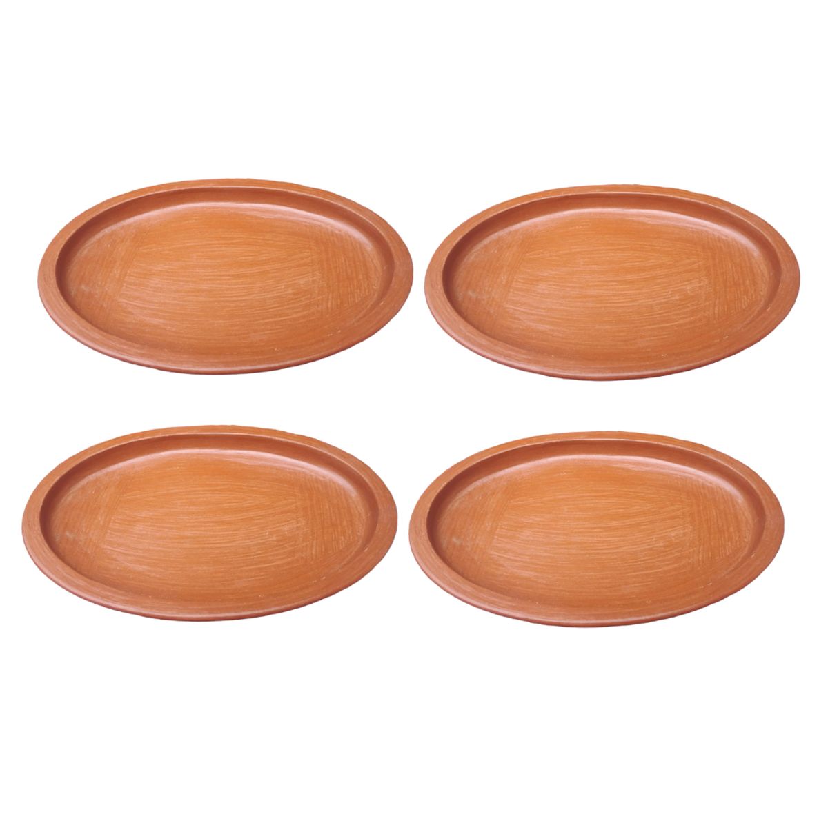 ACHALLAY ARTESANIA DE BARRO - Set de Platos de Fondo Barro 4 Piezas