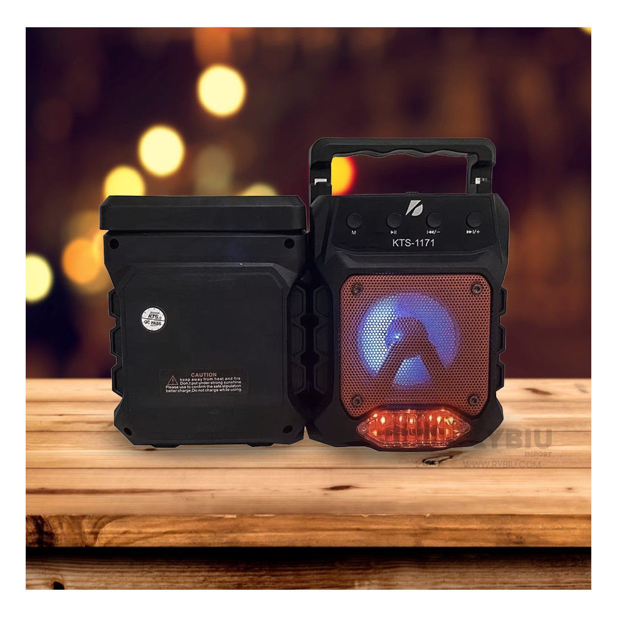 RYBIU IMPORT - Speaker Parlante Inalambrico de Negro Y+Banderitas Adhesivas