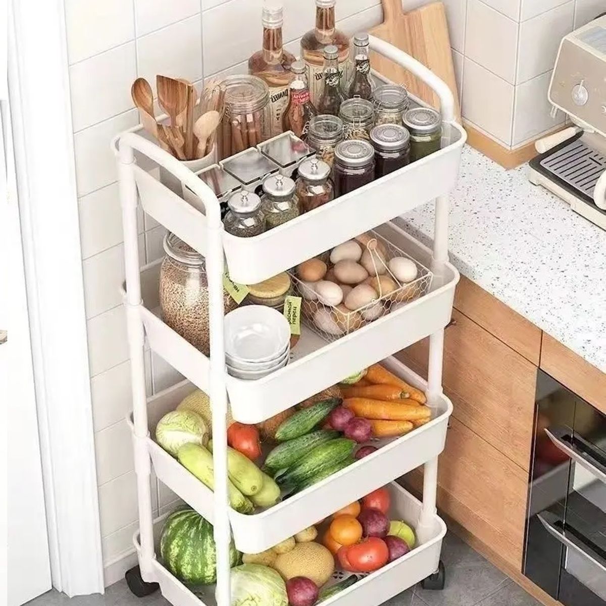 GENERICO - Carrito Multiuso-Organizador 4 Niveles-Almacenamiento