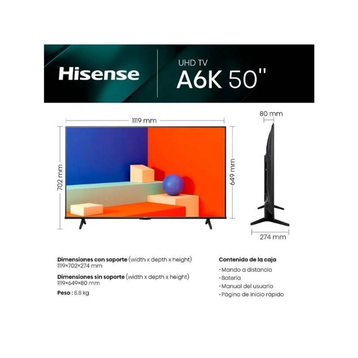 HISENSE - Televisor Smart Tv Hisense 32 Led HD Vidaa 32A4K