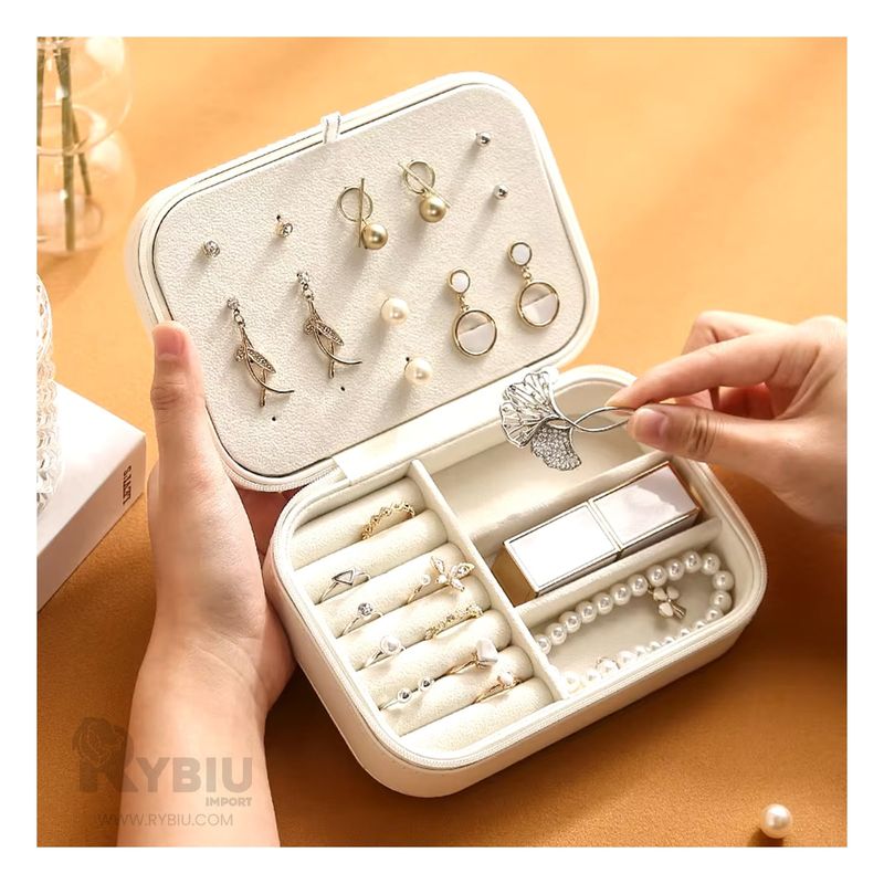 RYBIU IMPORT - Joyero Estilizado en Color Blanco Y+Papel de Regalo