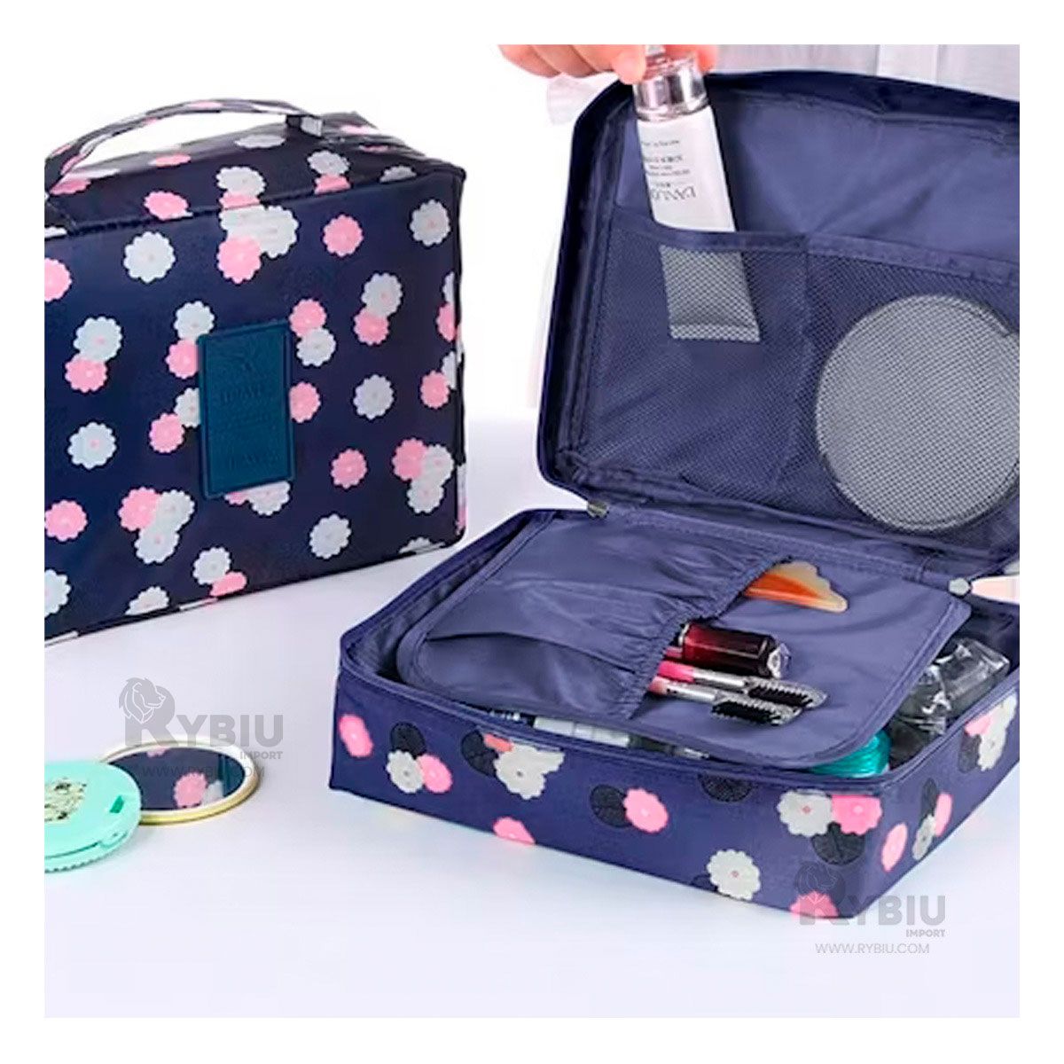 RYBIU IMPORT - Maletin Compacto Coloracion Azul Y+Regalo Ligas para Peinar