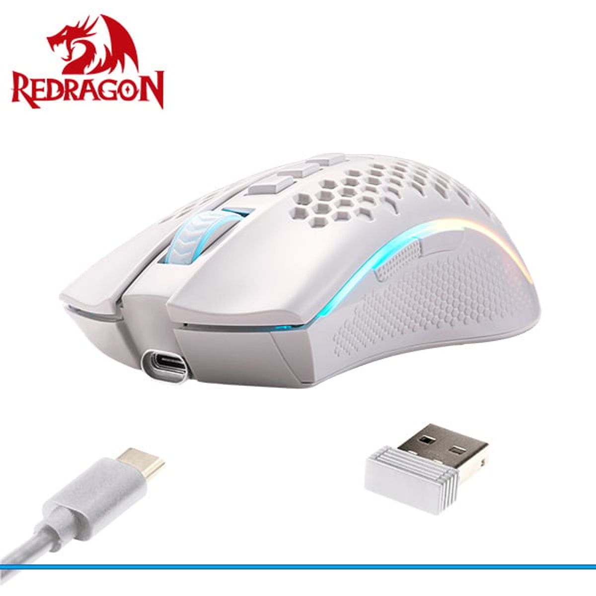 REDRAGON - Mouse Gamer Redragon STORM PRO M808-KS Wireless WHITE