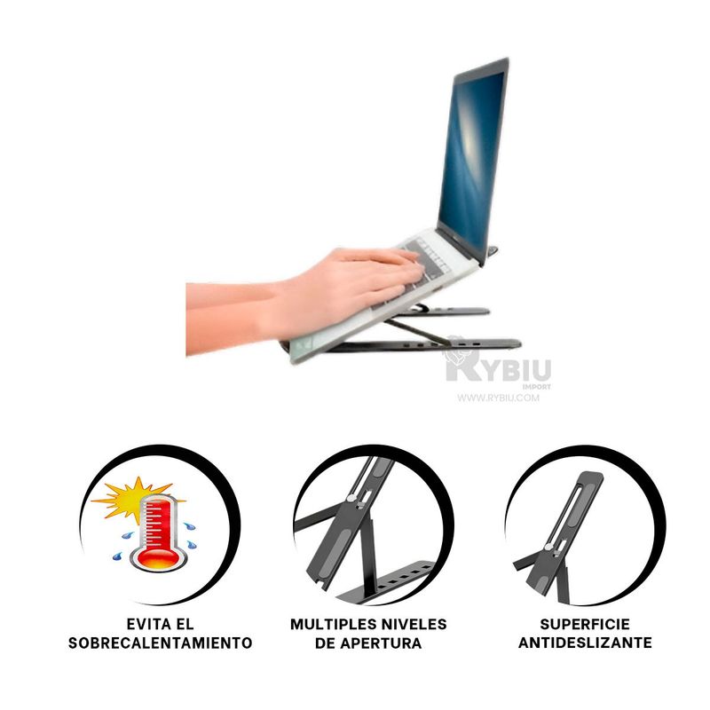 RYBIU IMPORT - Sujetador Ajustable de Laptop Y+Regalo Ligas para Peinar