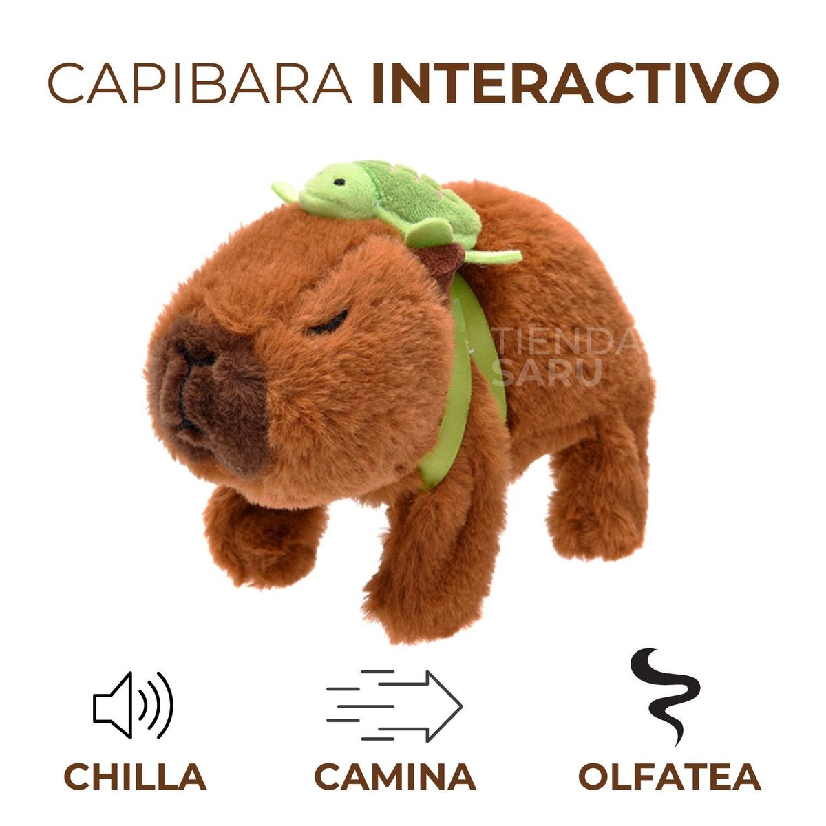 GENERICO - MUÑECO CAPIBARA CAMINA Y MUEVE EL HOCICO CON SONIDO