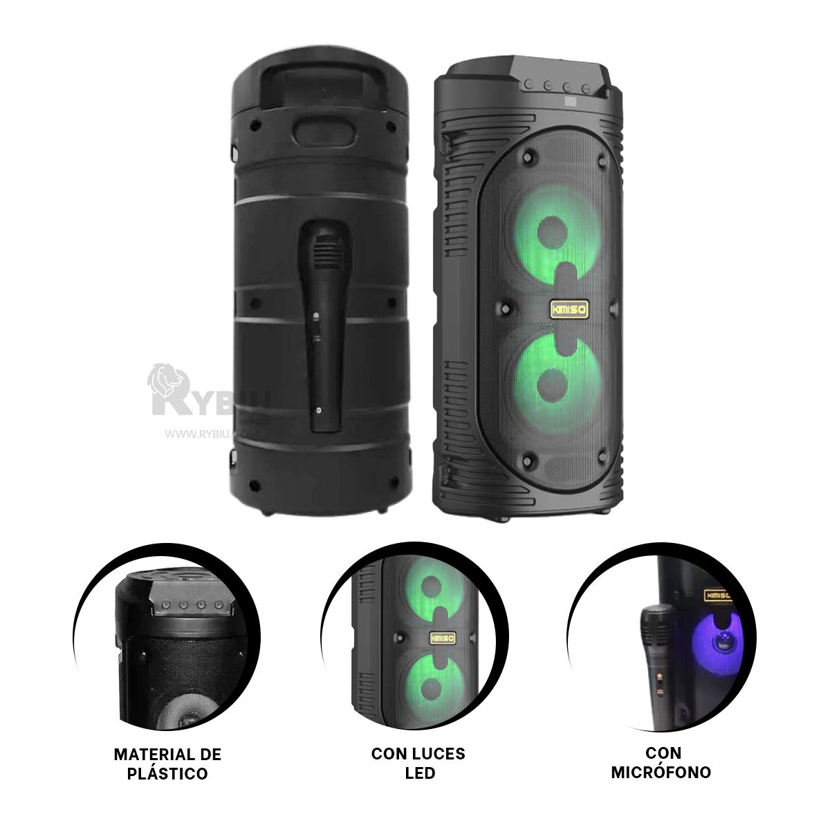 RYBIU IMPORT - Bocina Diseño Juvenil KMS6683 Color Negro Y+Regalo Agendita
