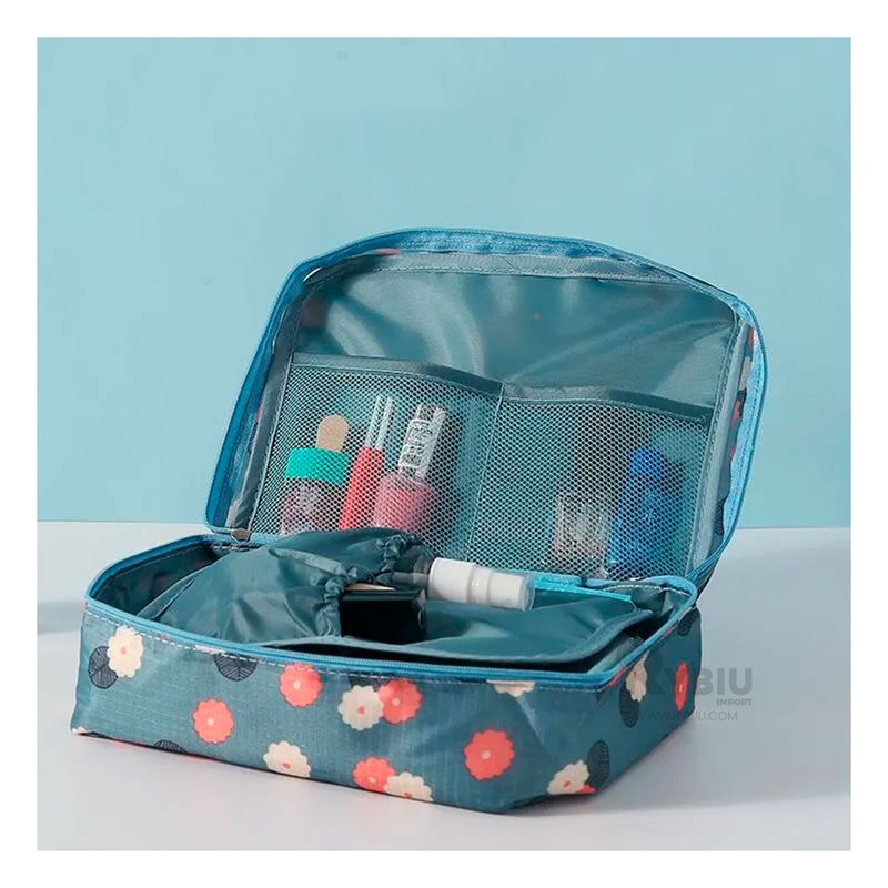 RYBIU IMPORT - Estuche Multiusos de Lujo para Viajeros en Azul Acero