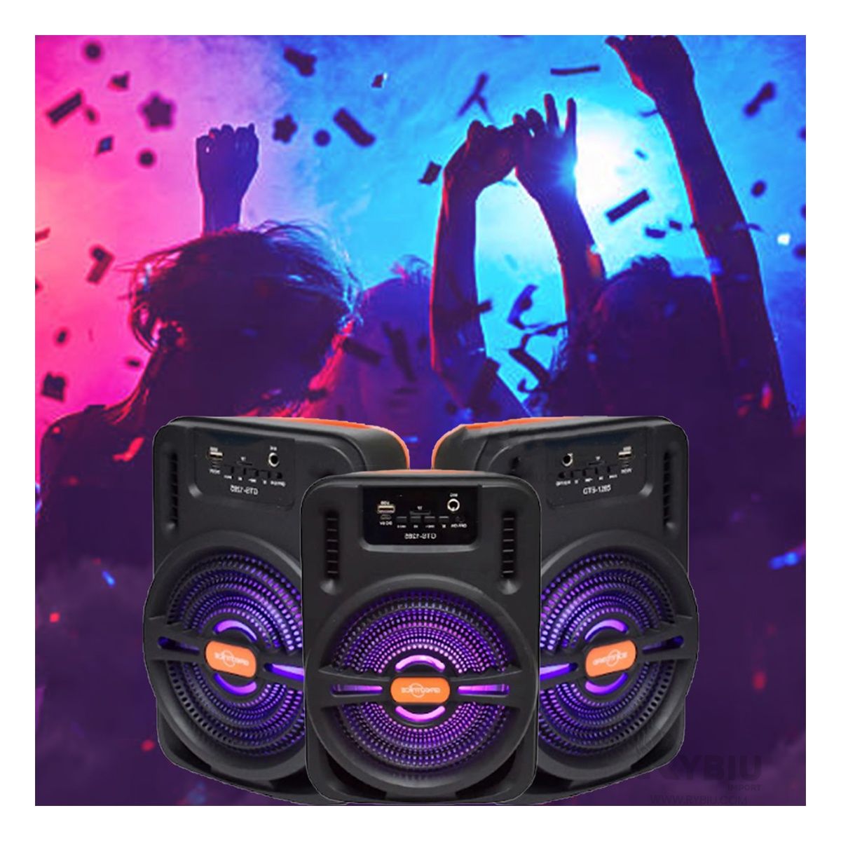 RYBIU IMPORT - Parlante de Plastico de Tono Negro Y+Papel de Regalo